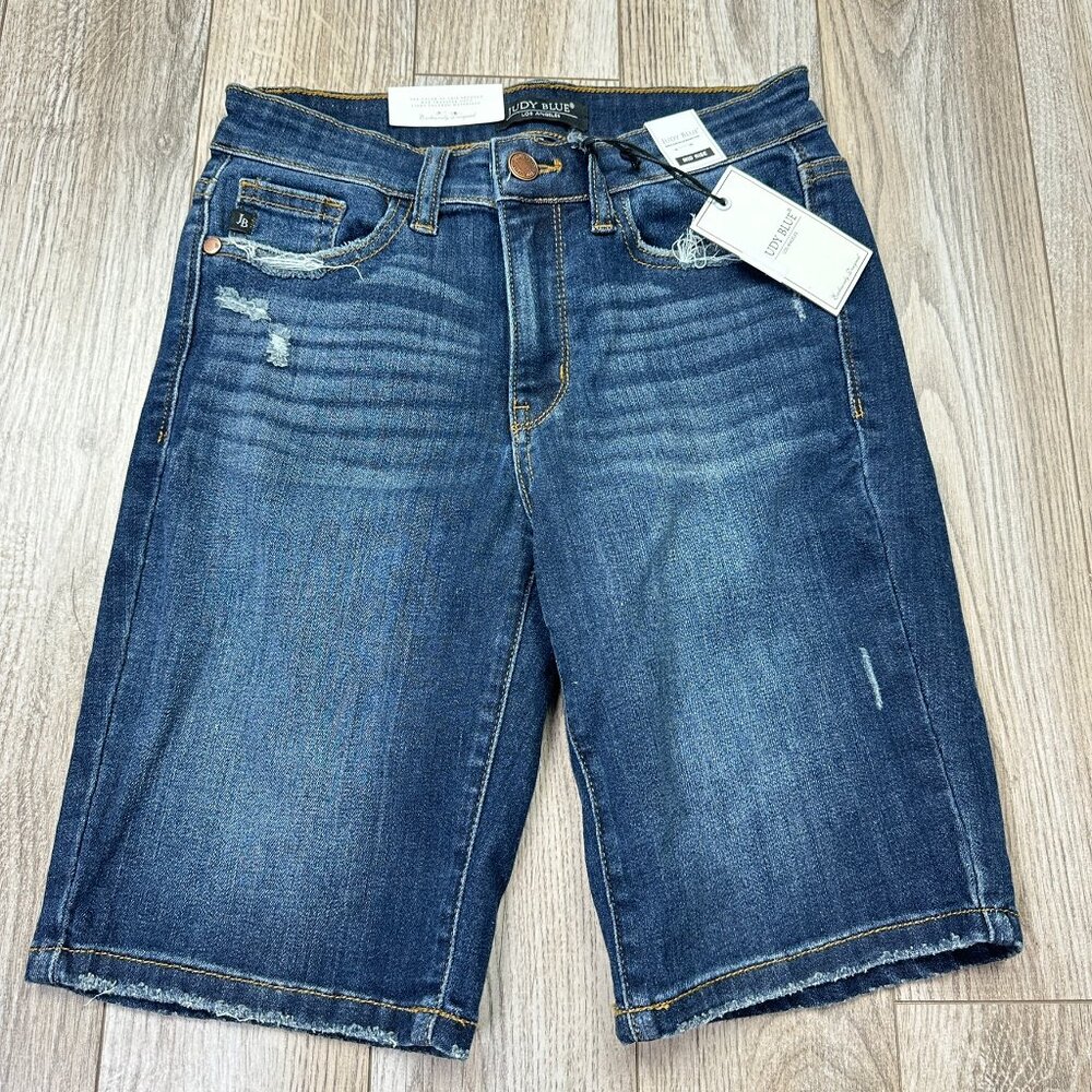 Judy Blue Small Mid Rise Blue Stretch Denim Shorts
